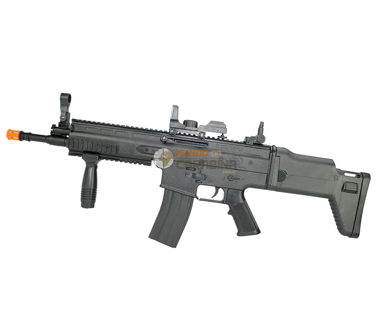 Rifle De Airsoft Fn Scar-l Spring/mola Preto - Cal 6mm - Cybergun