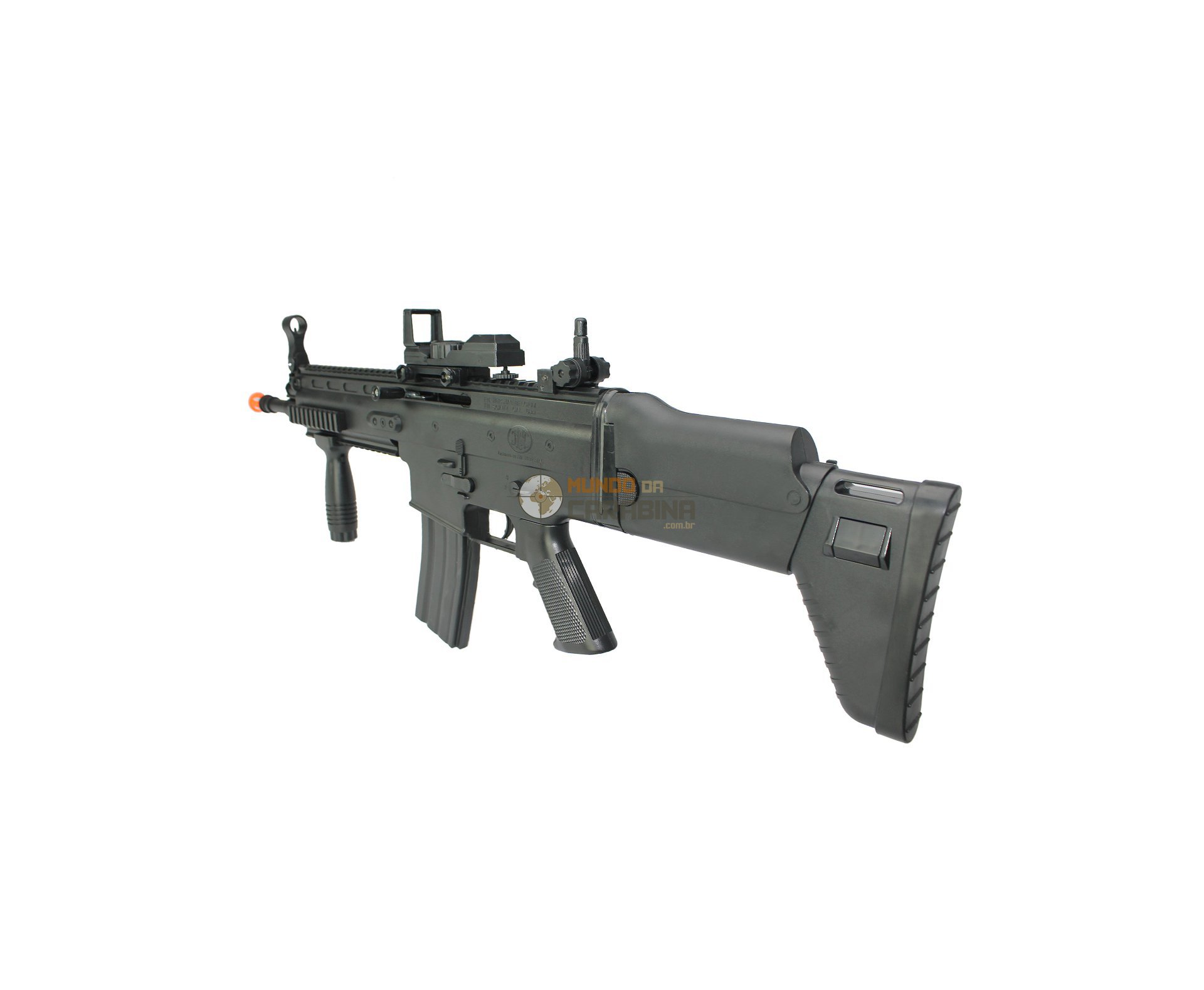 Rifle De Airsoft Fn Scar-l Spring/mola Preto - Cal 6mm - Cybergun