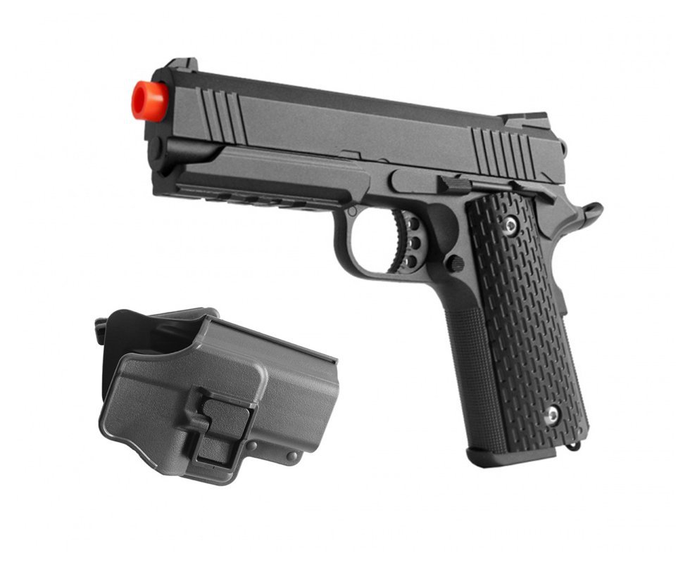 Pistola De Airsoft 1911 Full Metal + Coldre Polimero - G.25+ Cal 6mm - Galaxy