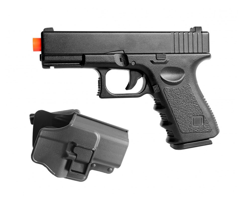 Pistola De Airsoft Glock Full Metal + Coldre Polimero - G.15+ Cal 6mm - Galaxy