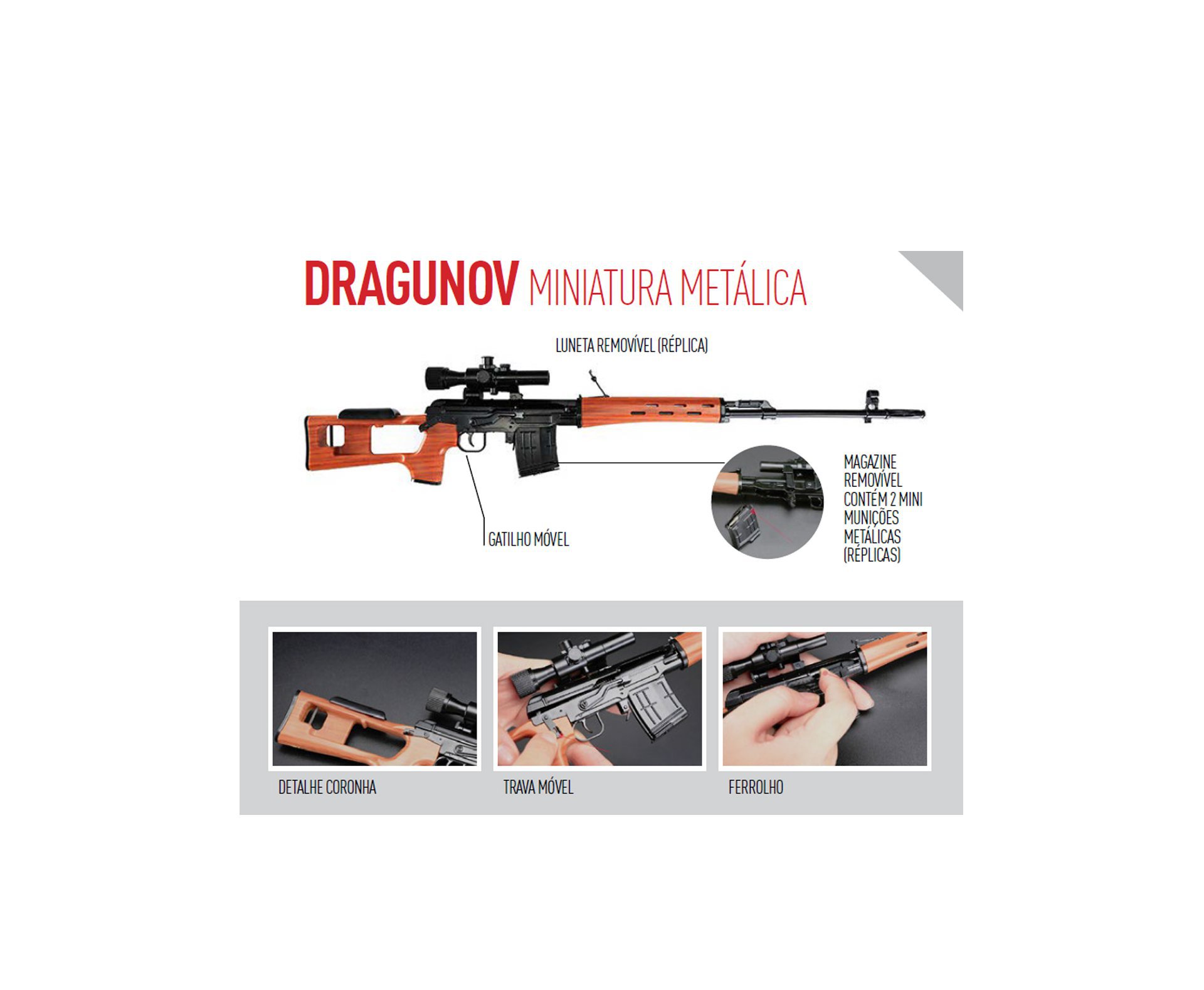 Rifle Sniper Dragunov Svd Miniatura Metálica - Arsenal Guns