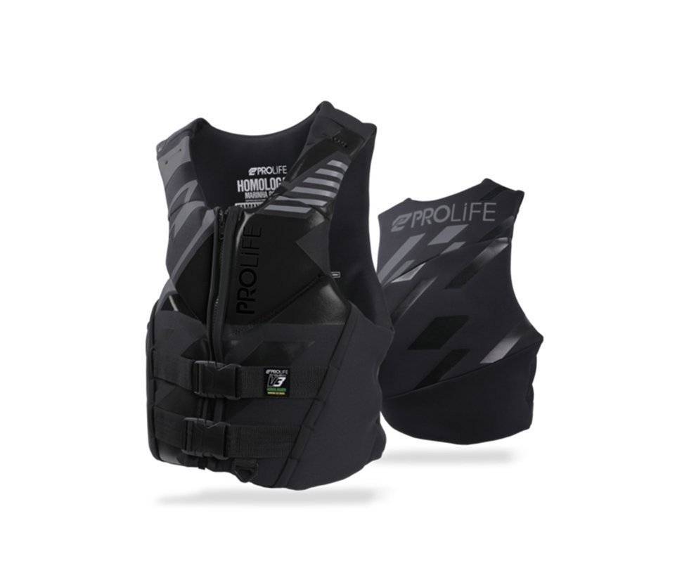 Colete Salva Vidas Neoprene New Protech V3 Homologado Grafite - Prolife