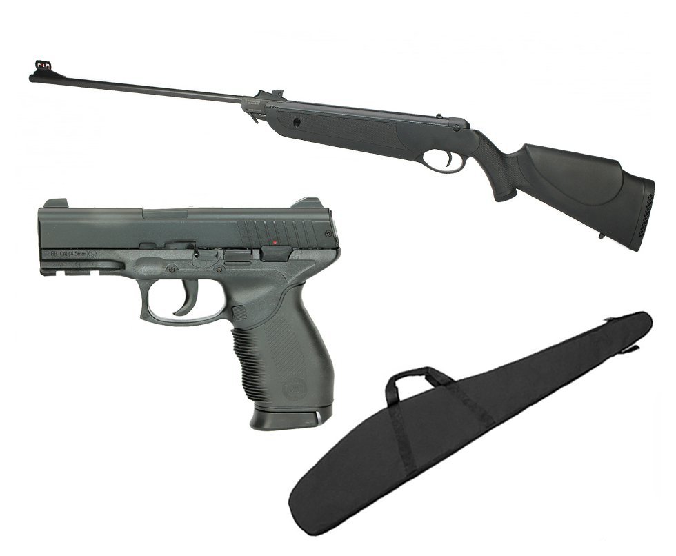 Carabina De Pressão Nova Dione Black Cal 5,5mm - 3° Geração + Pistola De Pressão 24/7 Cal 4,5 (kwc) + Capa 45 - Rossi
