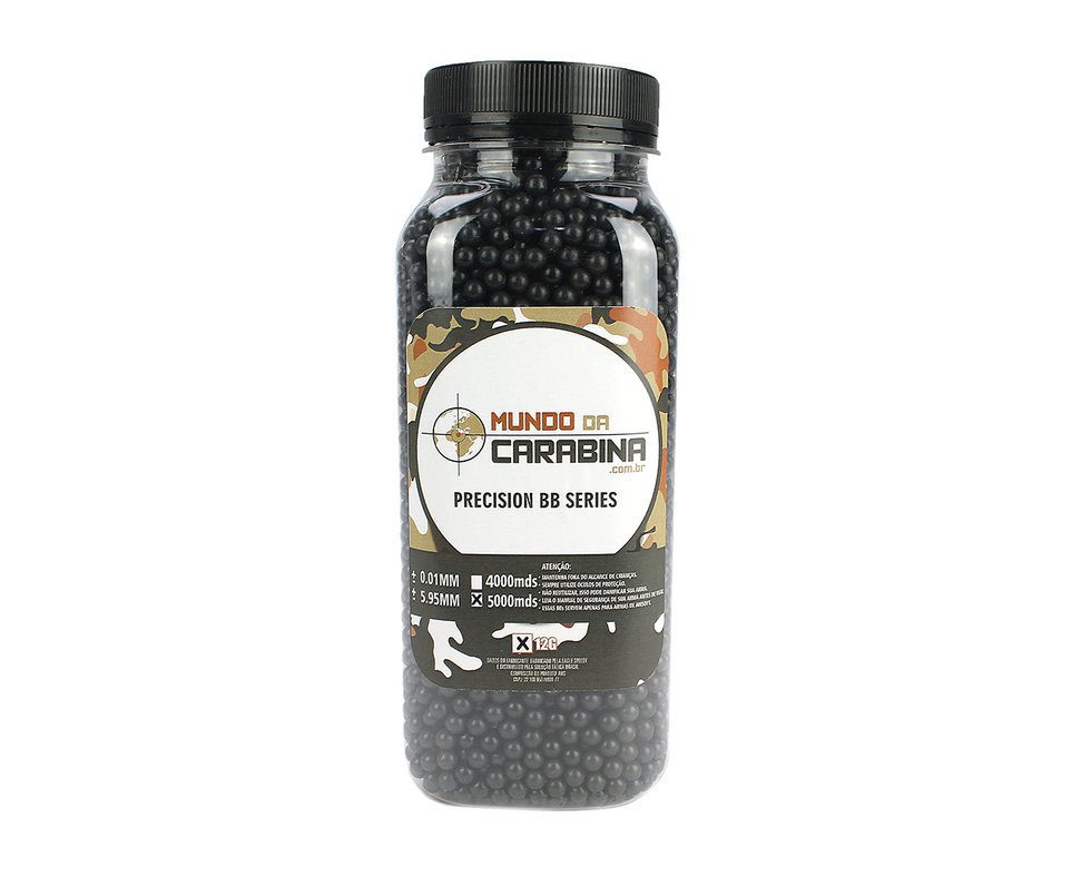 Esfera Plastica Airsoft Premiun 0,12g Com 5000un Preta - Mundo Da Carabina