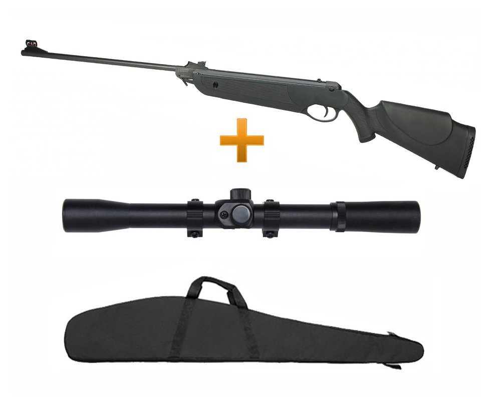 Carabina De Pressão Nova Dione Black Cal 4,5mm - 3° Geração + Luneta 4x20 + Capa 45 - Rossi
