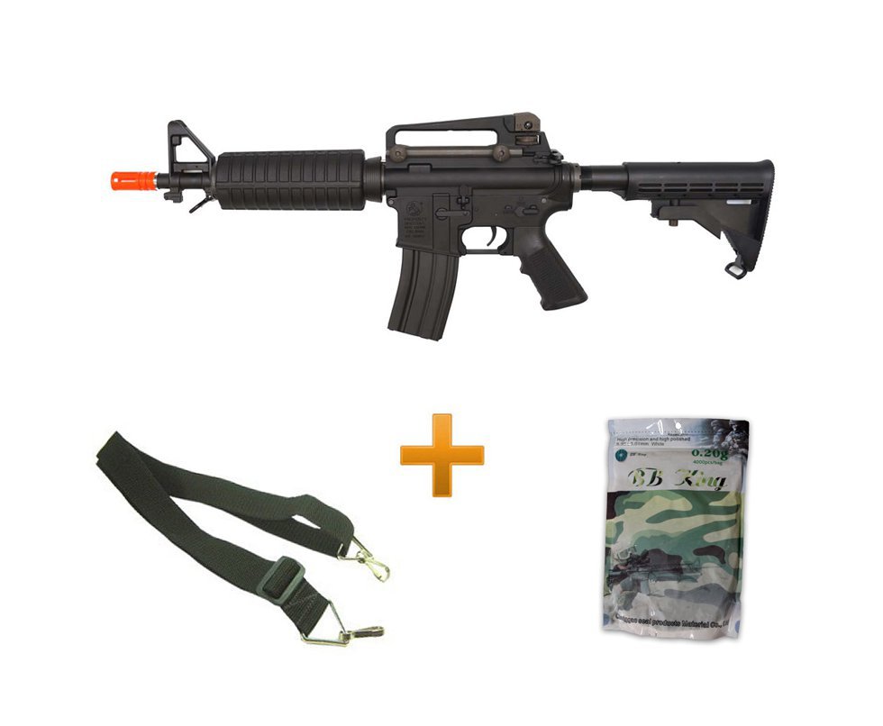 Rifle De Airsoft Colt M4 Commando M933 - Calibre 6,0mm - Aeg Original + 4.000 Esferas + Bandoleira