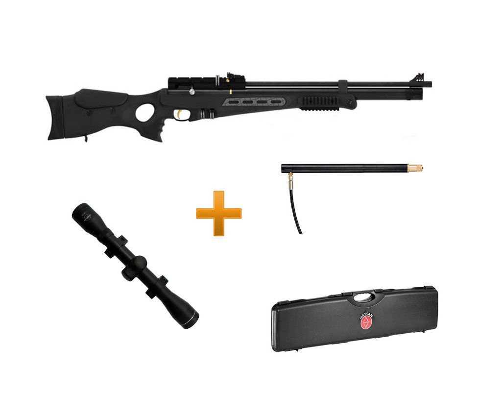 Carabina De Pressão Hatsan Bt65 Sb Elite - Cal 5,5 Mm + Case + Cilindro Extra -  Luneta 4x32 Ga Walther
