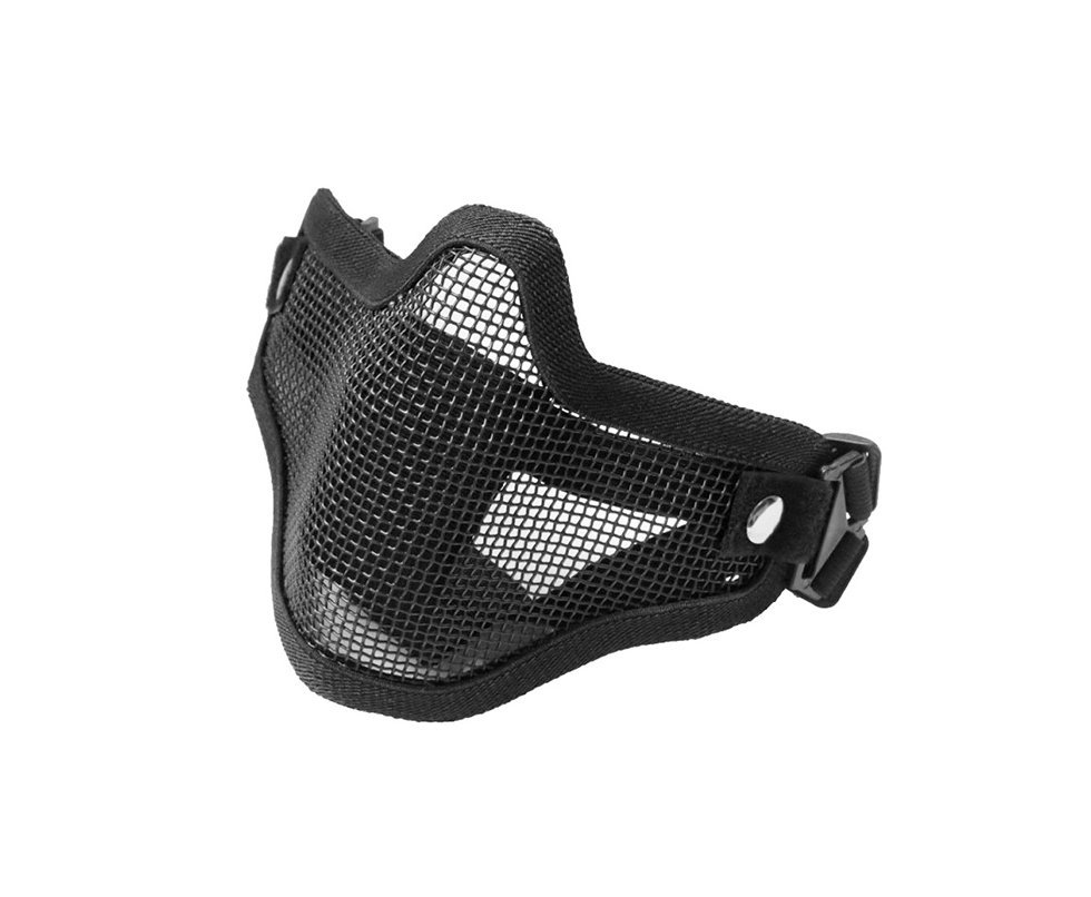 Mascara De Airsoft Steel Meia Face Preta - Bravo