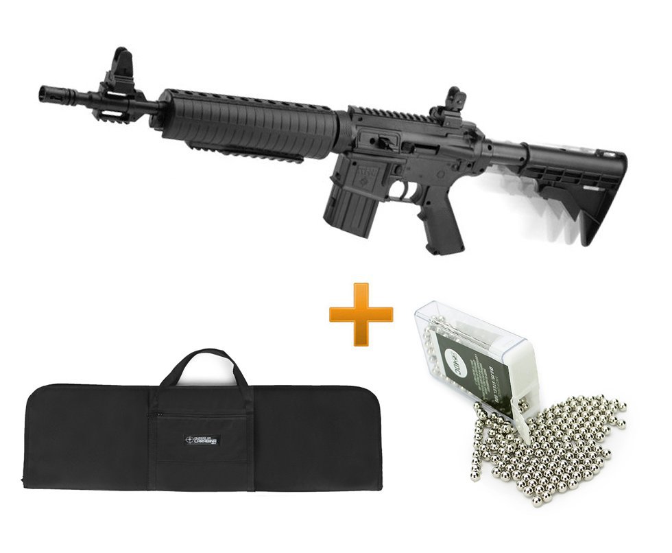 Carabina De Ar Crosman M4-177 Multi Pump - 4,5 Mm + 2.500 Esferas Metálicas + Capa 32"