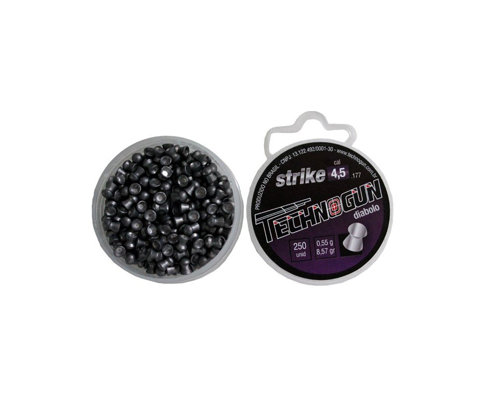Chumbinho Strike Diabolo - Calibre 4,5 Mm - Com 250 Unid - Technogun