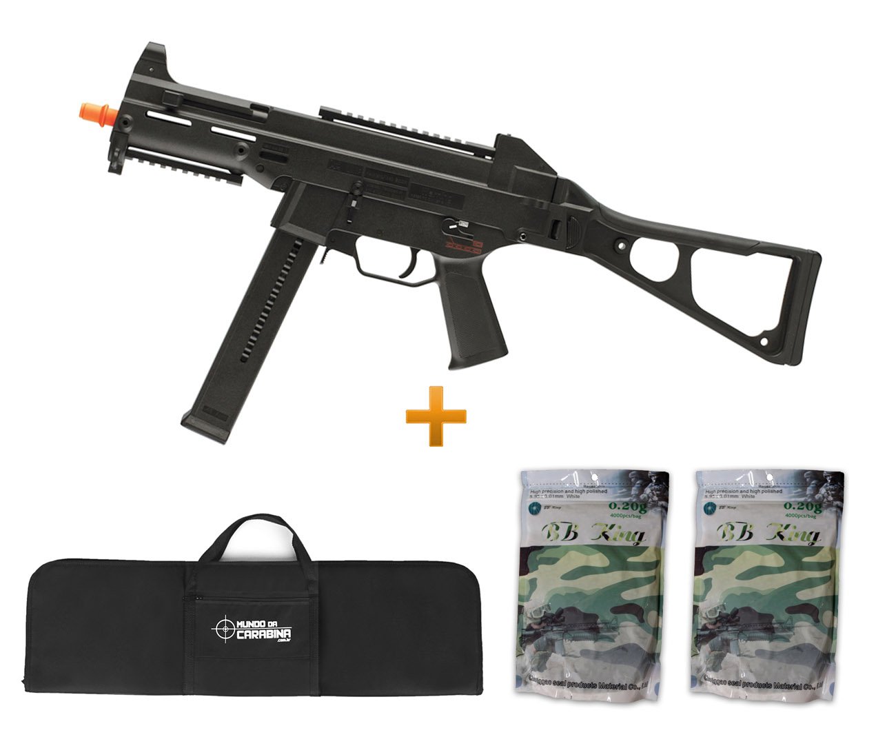Rifle De Airsoft H&k Ump Aeg - Cal 6.0mm + Capa + 8000 Bbs 0,20g - Umarex