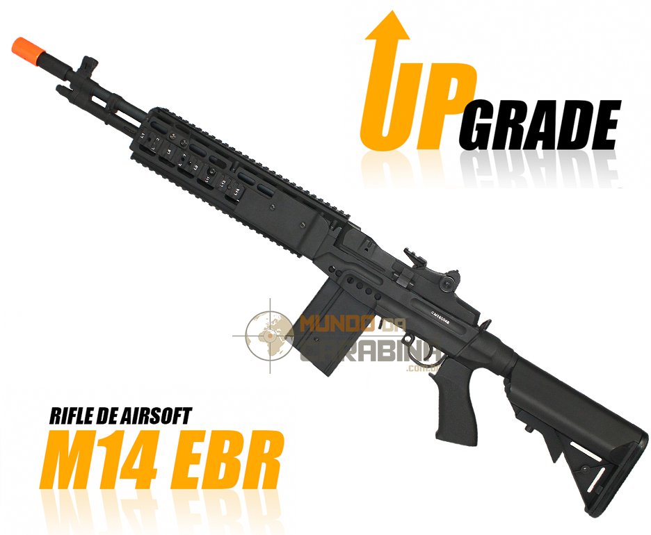 Rifle De Airsoft M14 Ebr Full Metal Aeg  Customizado 450 Fps Bivolt Cal 6,0mm -cyma