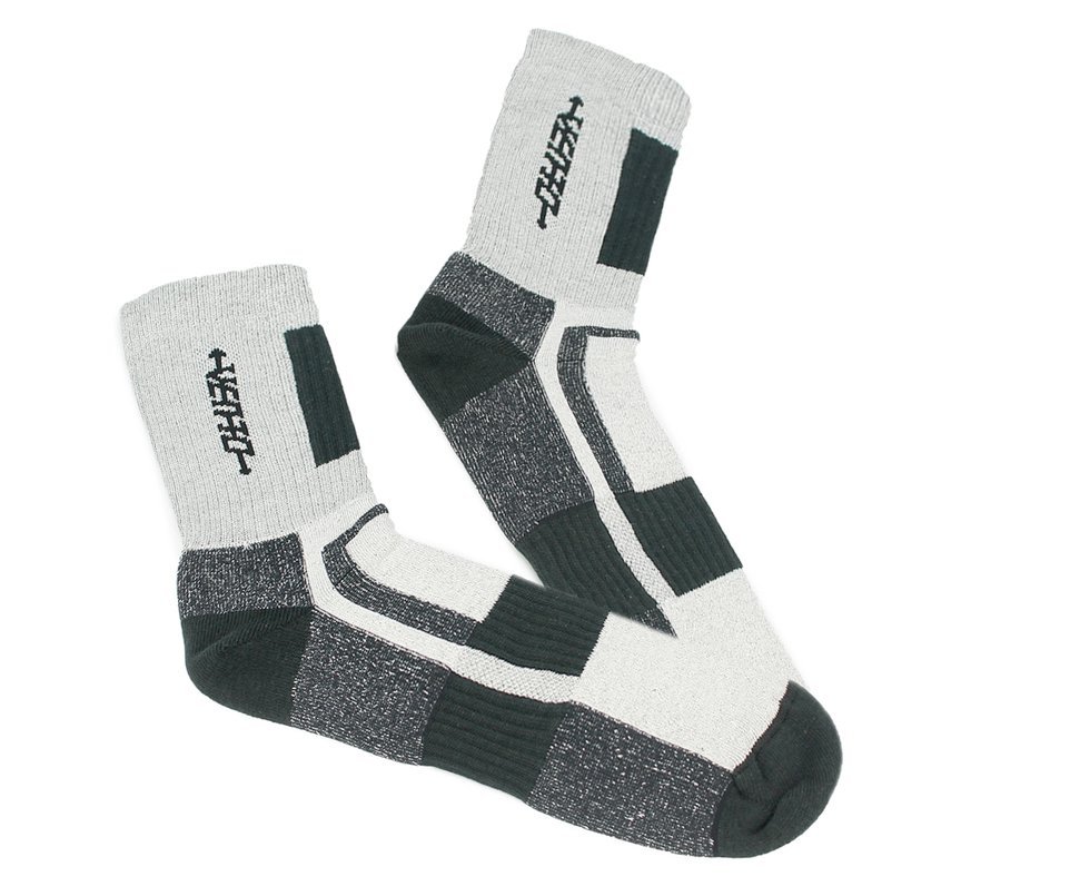 Meia Tecnica Vento Coolmax Cano Longo - Cinza/branco - P