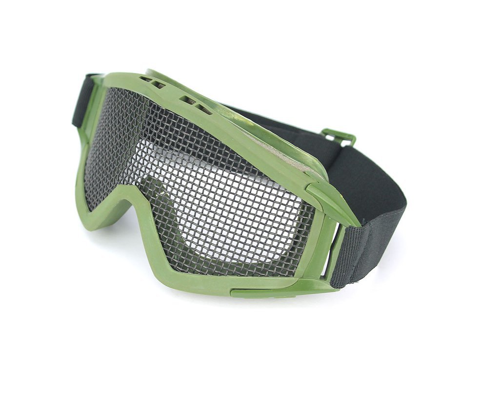 Oculos Tatico Quick Shot Tela Metal Para Airsoft Mod 204 - Verde