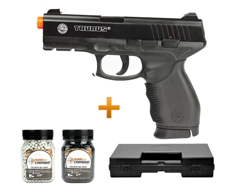Pistola De Airsoft Taurus Pt 24/7 Semi/metal Cal 6,0 Mm + 4000 Bbs + Maleta Mdc - Cybergun