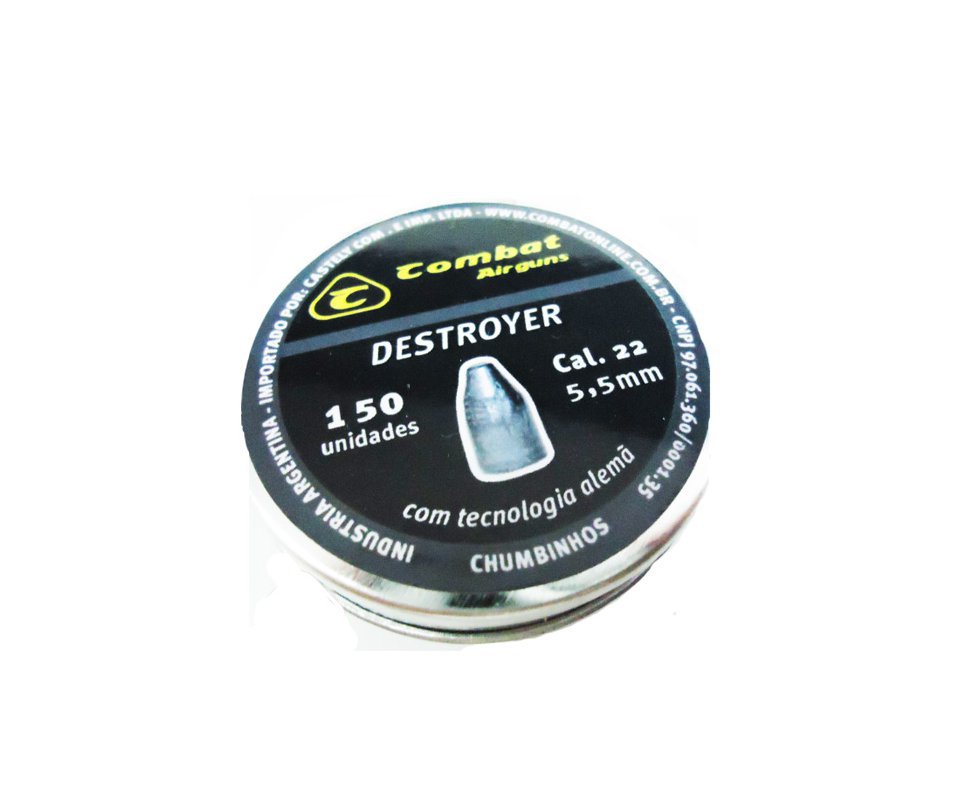 Chumbinho Destroyer - Cal 5,5mm - Lata Com 150 Unid - Combat
