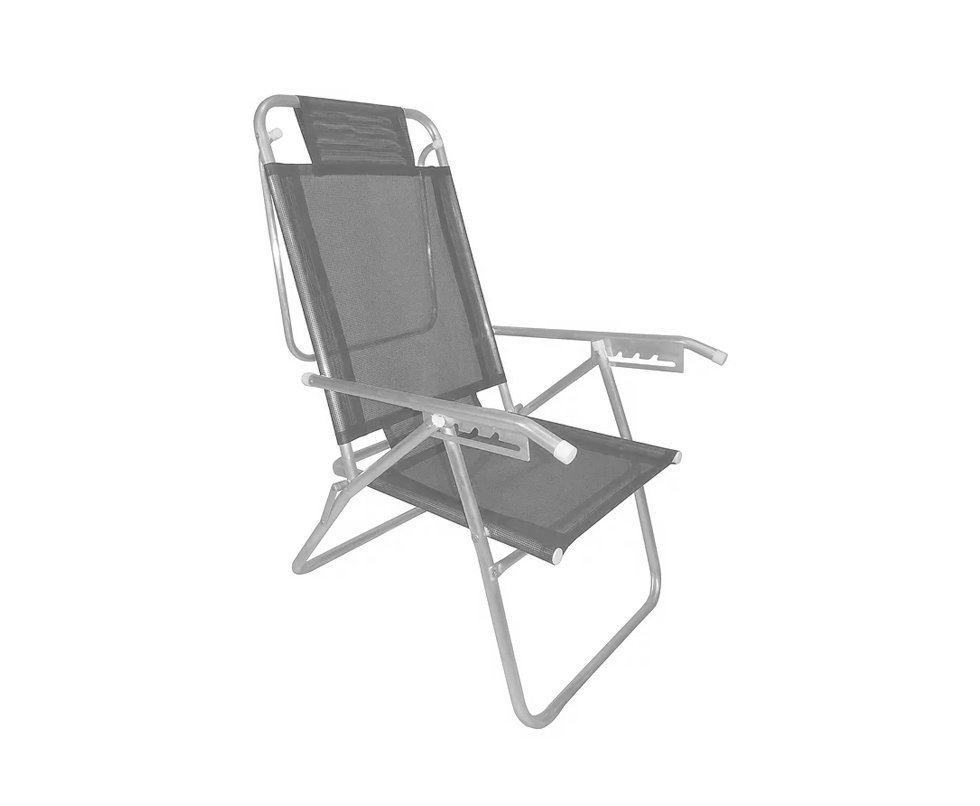Cadeira Reclinavel Zaka Em Aluminio 5 Posições Infinita Up Cinza