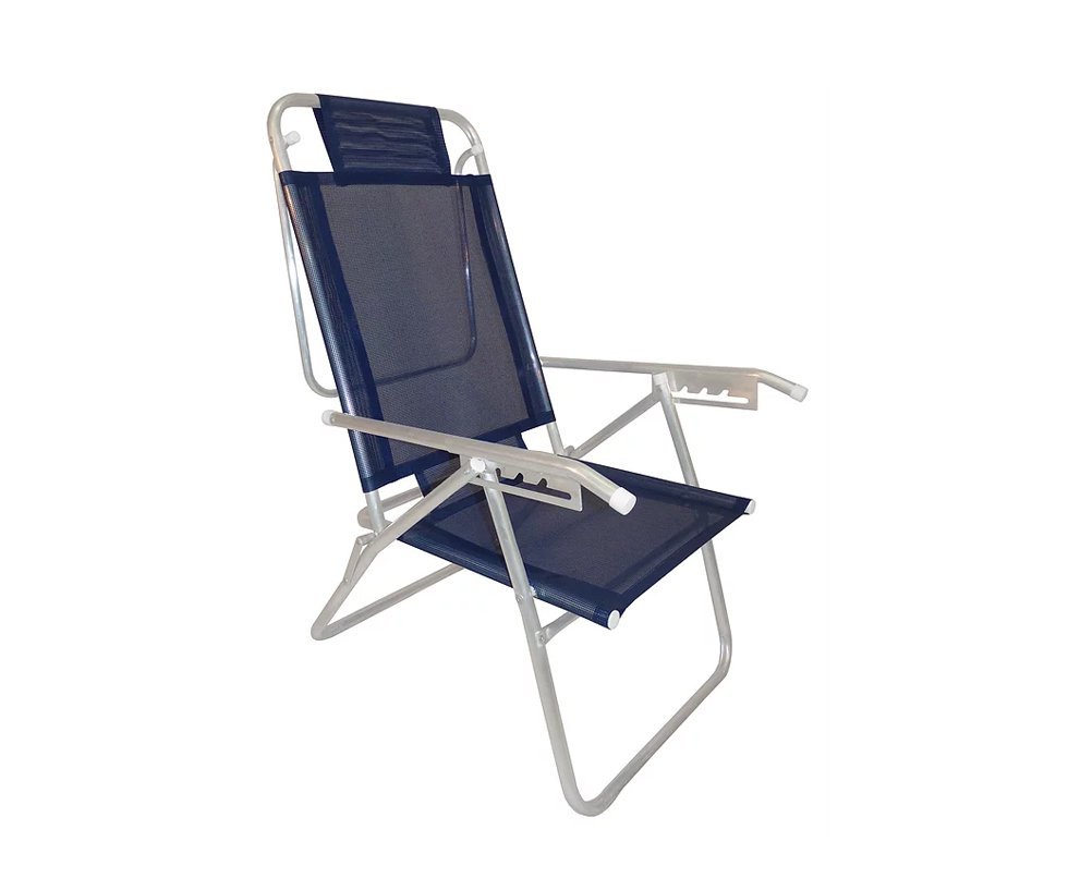 Cadeira Reclinavel Zaka Em Aluminio 5 Posições Infinita Up Marinho