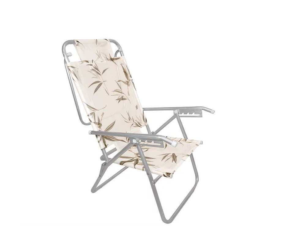 Cadeira Reclinavel Zaka Em Aluminio 5 Posições Infinita Colors Bambu