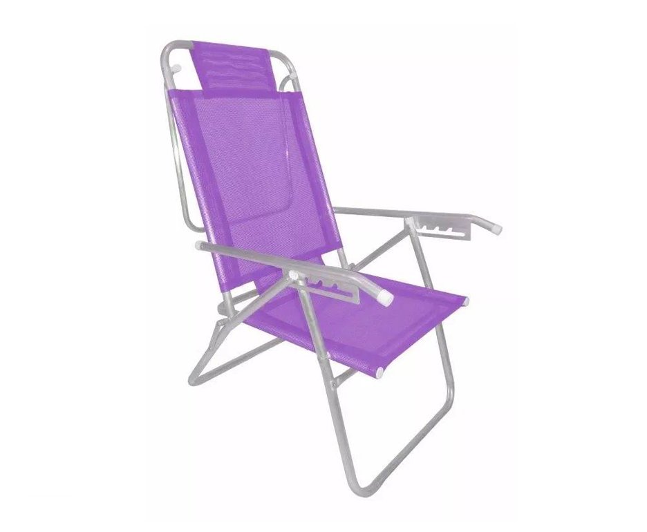 Cadeira Reclinavel Zaka Em Aluminio 5 Posições Infinita Up Lilas