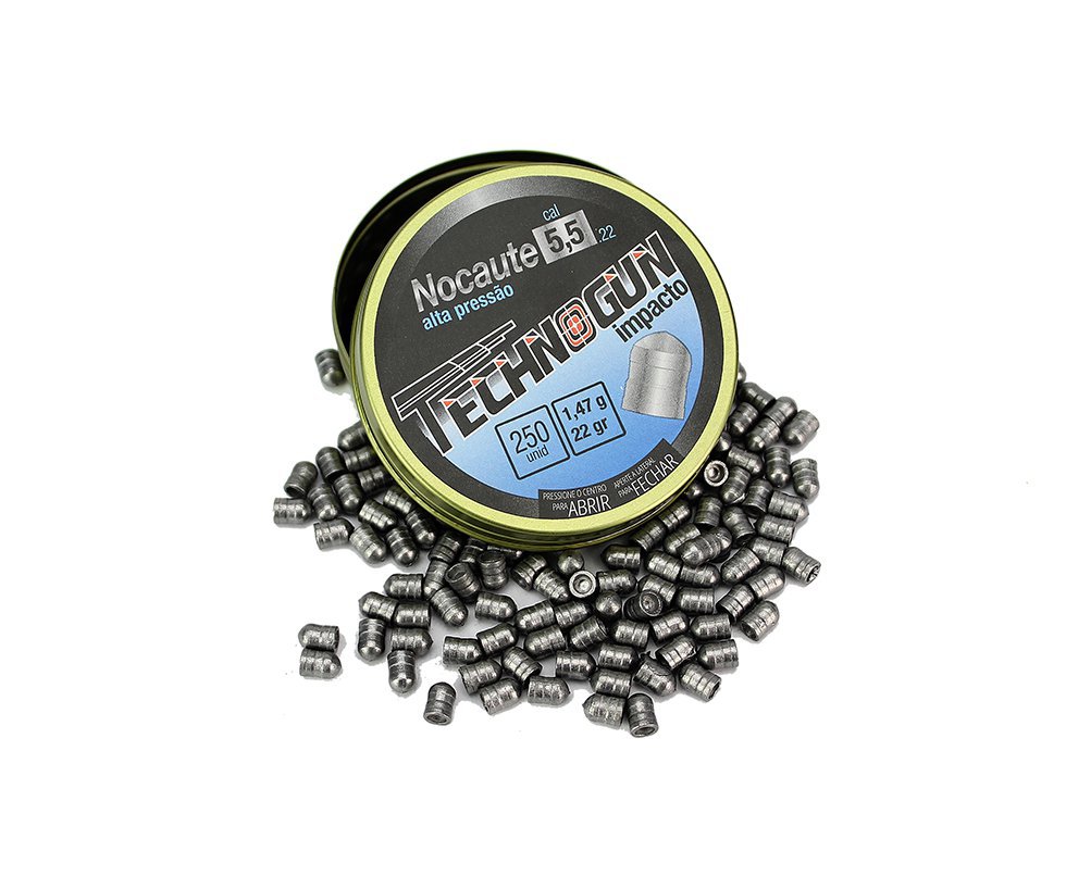 Chumbinho Technogun Nocaute Impacto 5,5mm Com 250uni