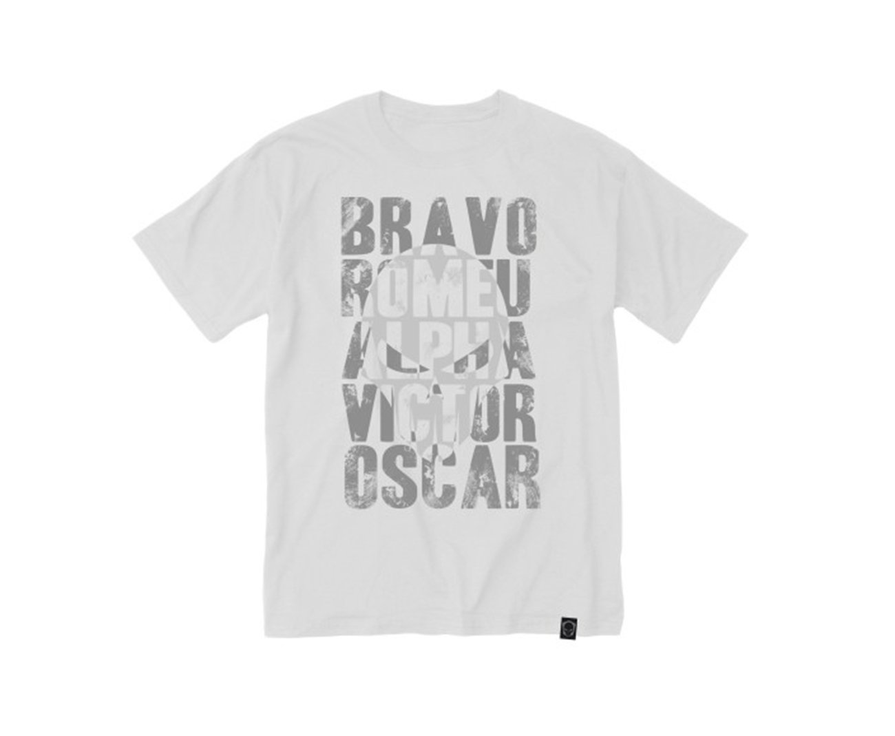 Camiseta Bravo Estampada Airsoft Alfabeto Branca