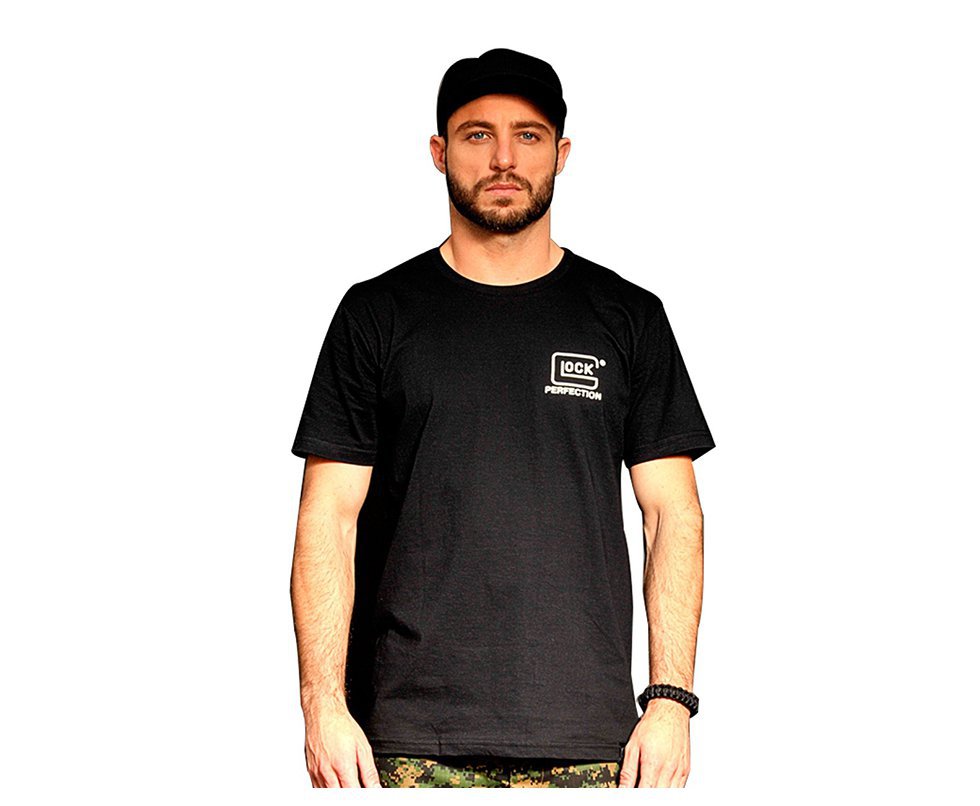 Camiseta Estampada Glock Preta, Branca - Bravo - P