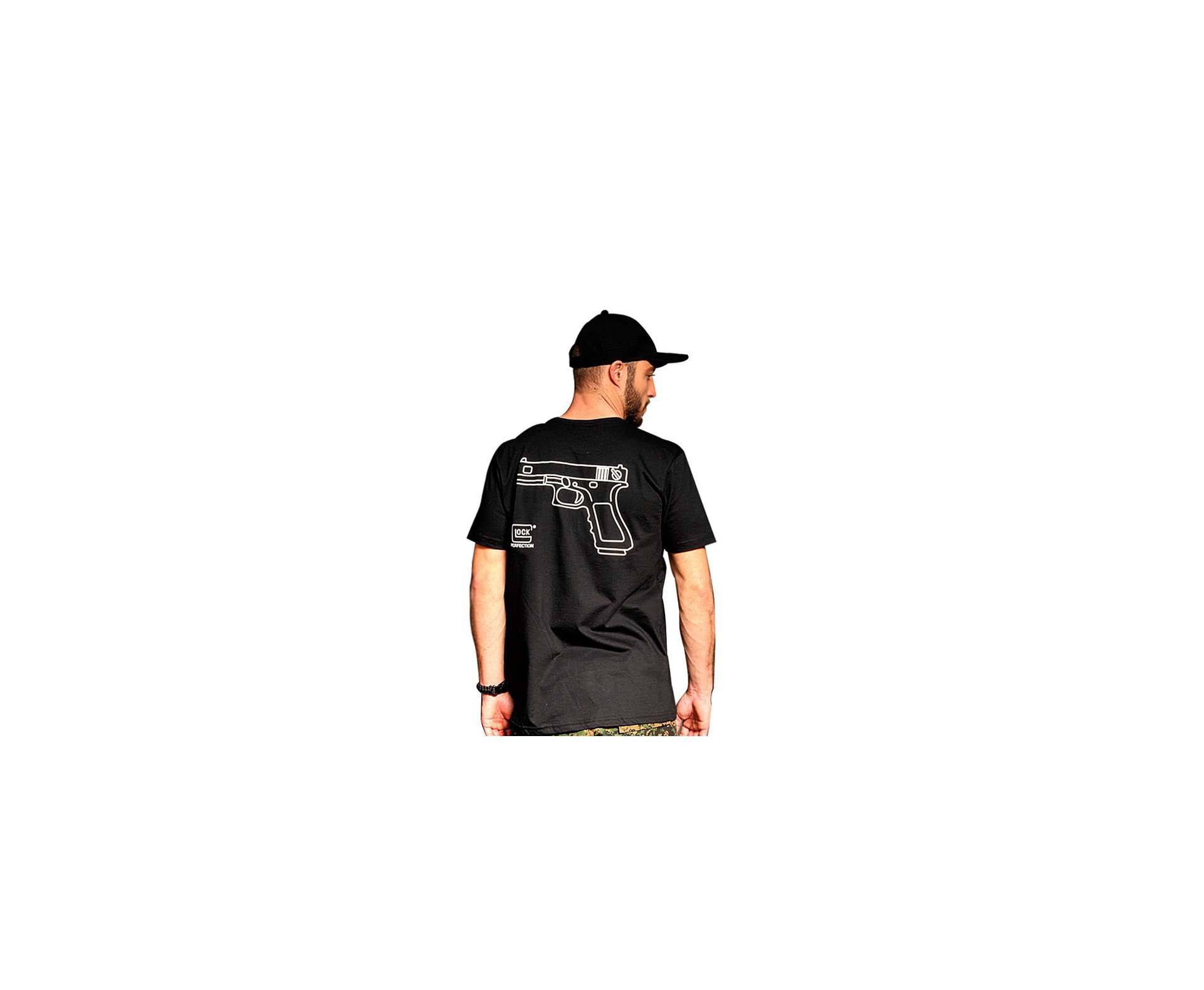 Camiseta Estampada Glock Preta, Branca - Bravo - P