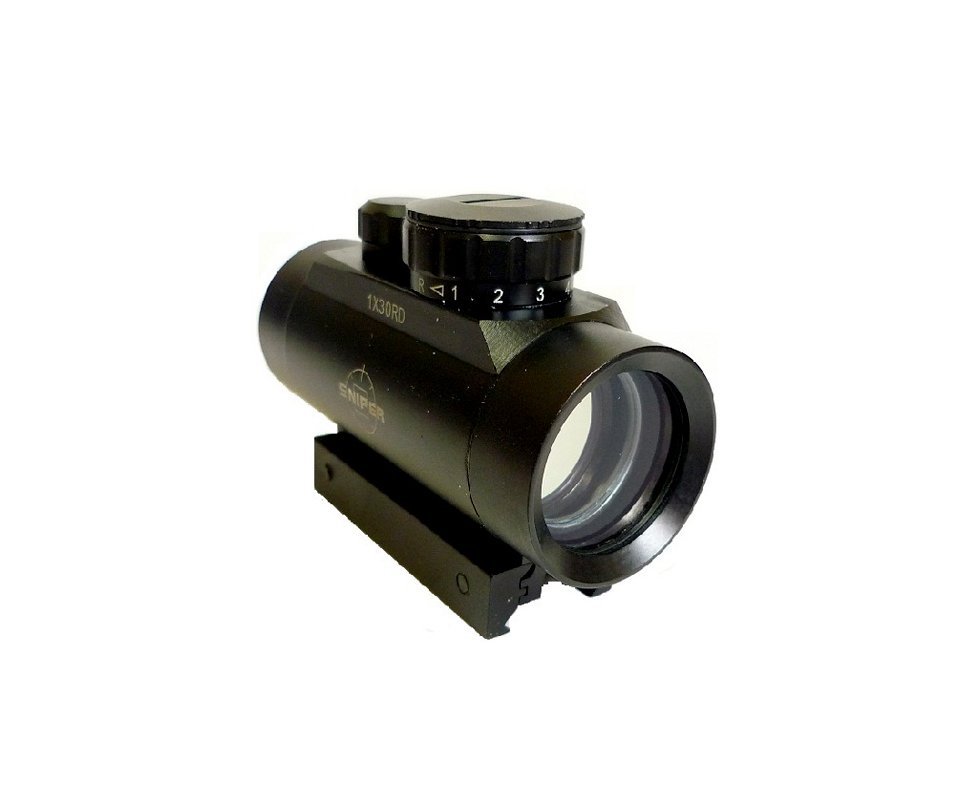 Red Dot 1x30eg Para Airsoft Sniper Mount Duplo 11/22mm