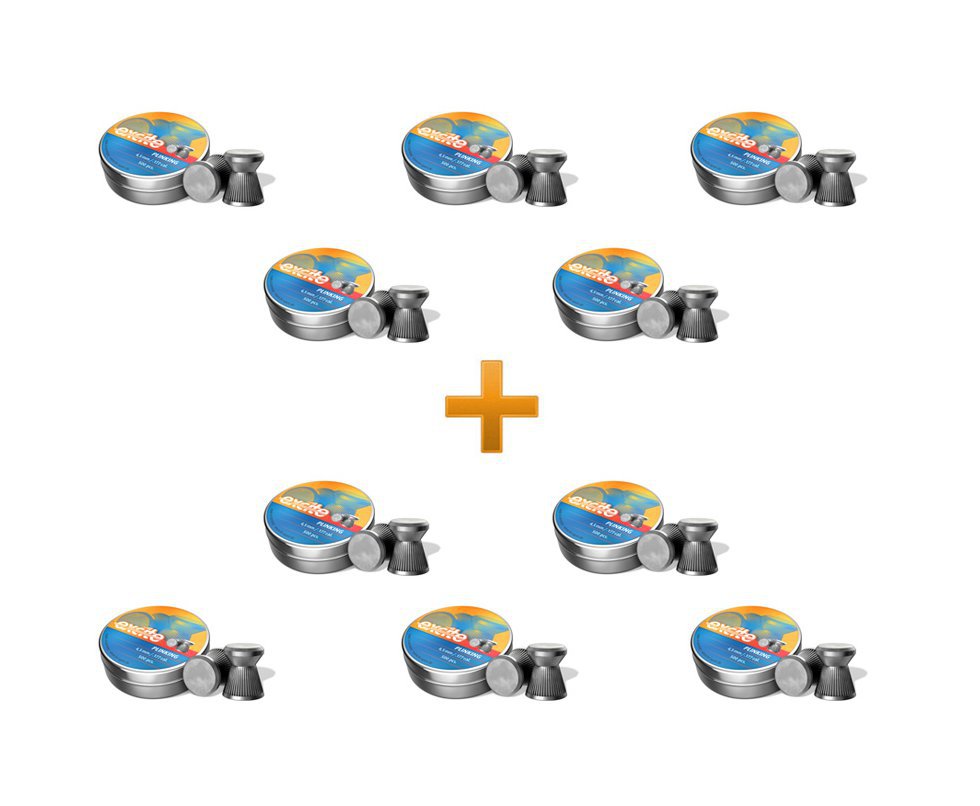 Kit Chumbinho Econômico H&n Excite Plinking Cal 4,5 Mm - 10 Latas C/ 500 Unds Cada