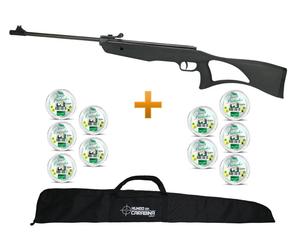Carabina De Pressão Cbc Bam B12-7 4.5mm + 10 Lata Chumbinho + Capa