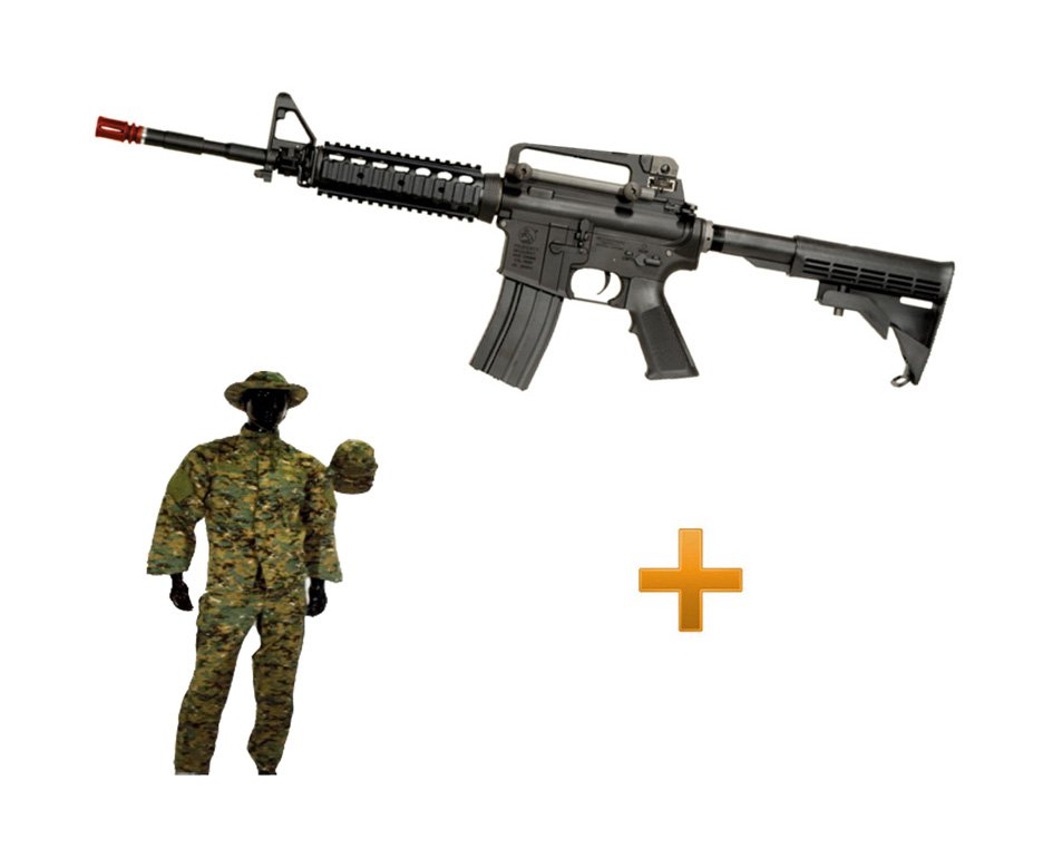 Rifle De Airsoft Colt M4a1ris Cal 6,0 Mm - King Arms + Farda Marpat Digital Selva Swiss+arms - Tamanho Xg