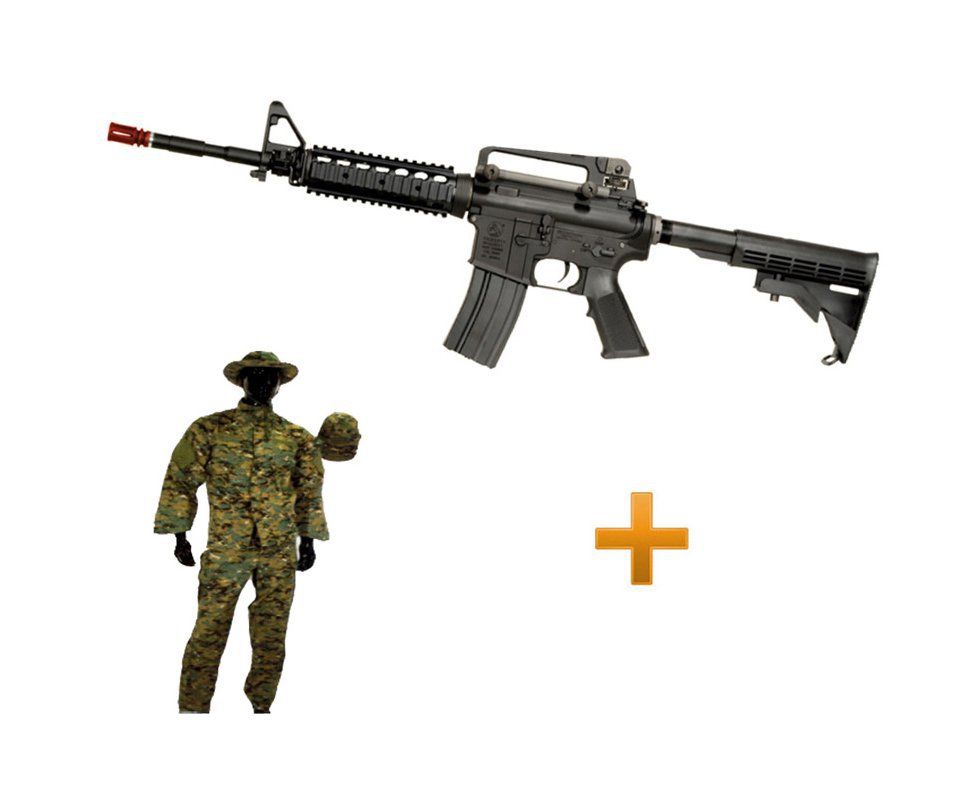 Rifle De Airsoft Colt M4a1ris Cal 6,0 Mm - King Arms + Farda Marpat Digital Selva Swiss+arms - Tamanho Xg