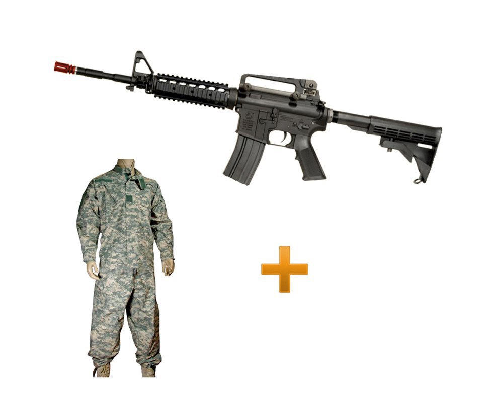 Rifle De Airsoft Colt M4a1ris Cal 6,0 Mm - King Arms + Farda Acu Digital Urban Swiss+arms - Tamanho Gg