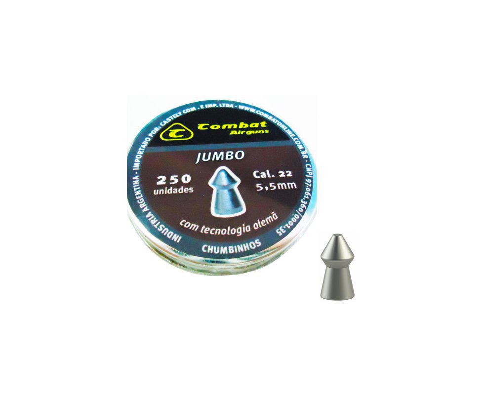 Chumbinho Jumbo Cal 5,5 Mm - Lata Com 250 Unidades - Combat