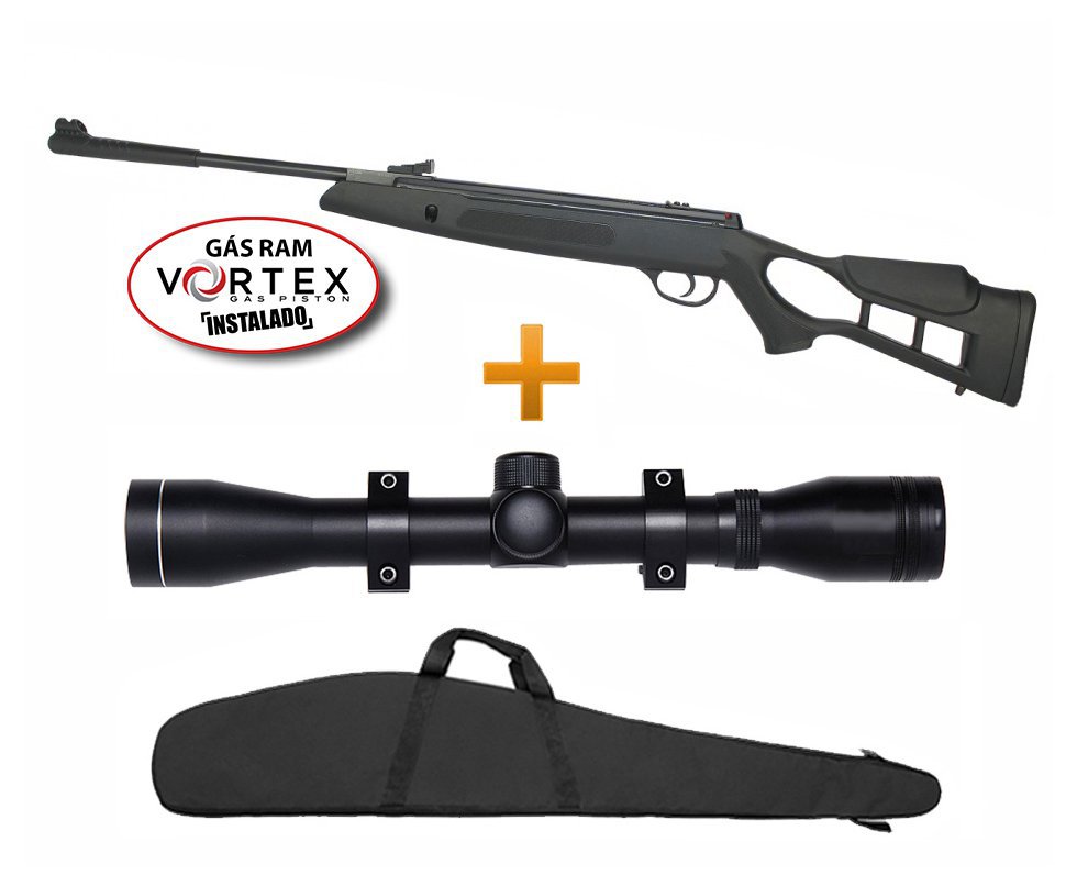 Carabina Pressão Hatsan Striker Edge Vortex Cal 5,5mm Gas Ram Capa E Luneta 4x32