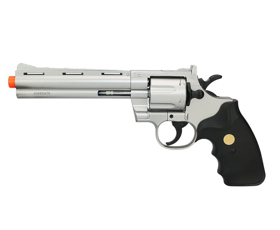 Revólver De Airsoft G36 Galaxy 6 Tiros Cal 6mm Cor Inox