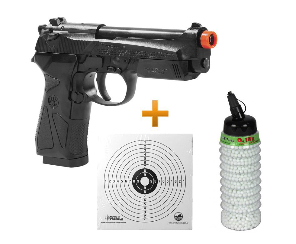 Pistola De Airsoft Bereta 90two - Calibre 6,0 Mm - Umarex + 2000 Esferas Bbs