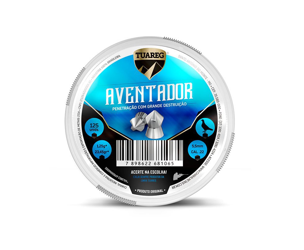 Chumbinho De Pressão Premiun Tuareg Aventador 5,5mm 125 Uni.