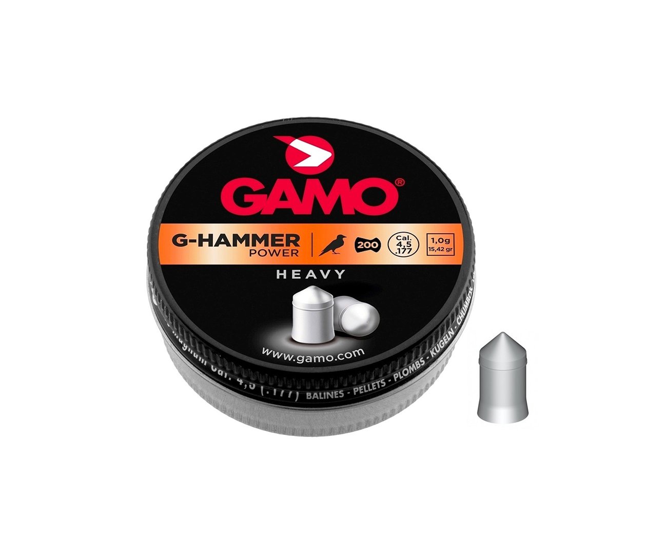 Chumbinho Premium Media E Longas Distancia G-hammer 4,5mm 200und - Gamo