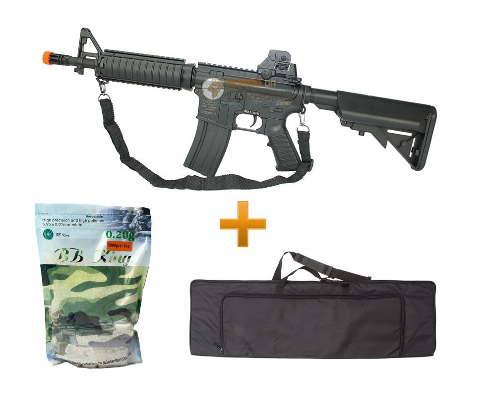 Rifle Airsoft Colt M4a1 Cqb Ris Aeg Cal 6mm Bivolt Cybergun + Capa + 12000 Bbs 0,20g