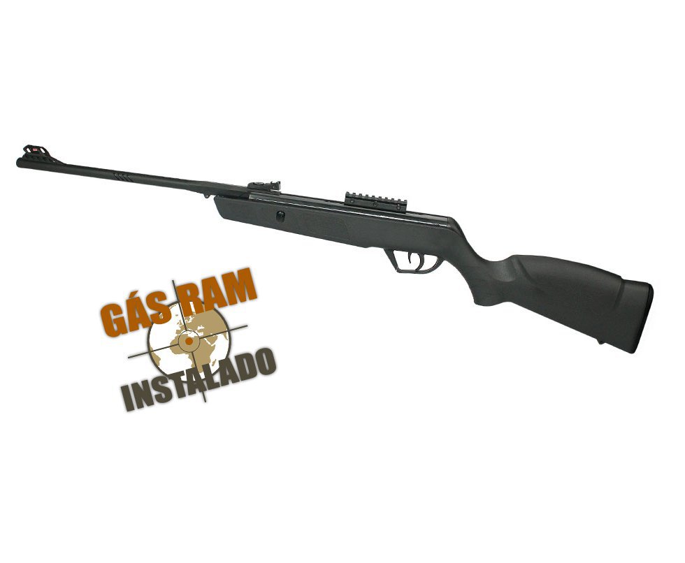 Carabina De Pressão Cbc Jade Mais Power Cal 5,5mm - Preta Gas Ram 50kg Instalado