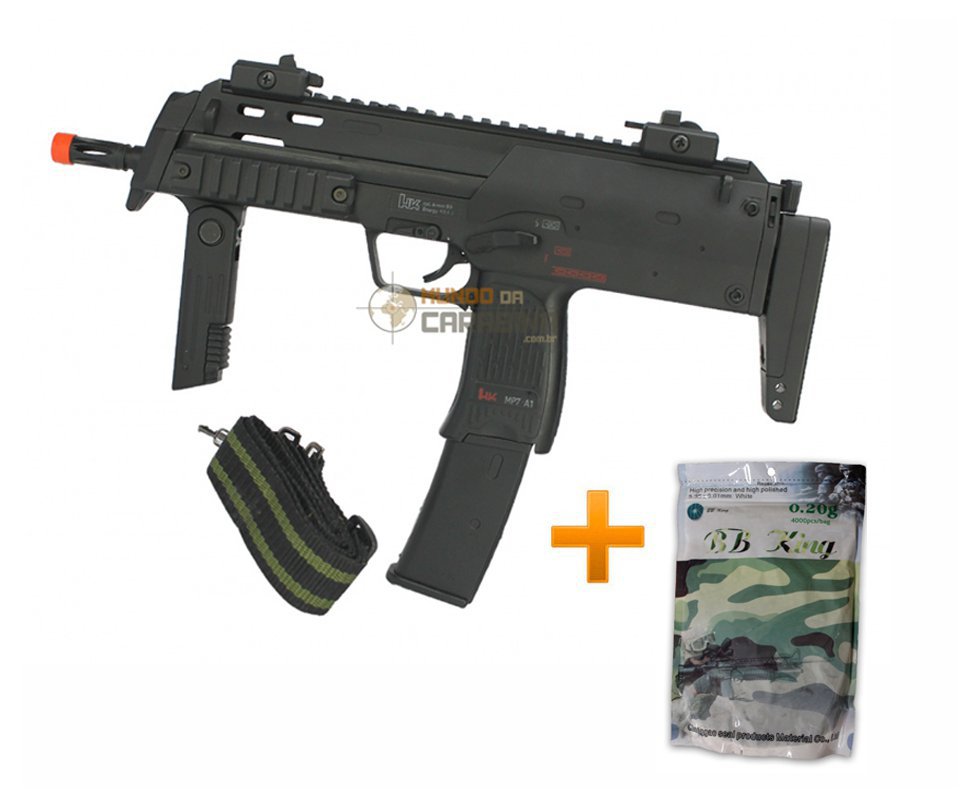 Rifle De Airsoft H&k Mp7 A1 Swat Full Metal 6mm Bivolt - Umarex + 5000 Esfera 0,20g