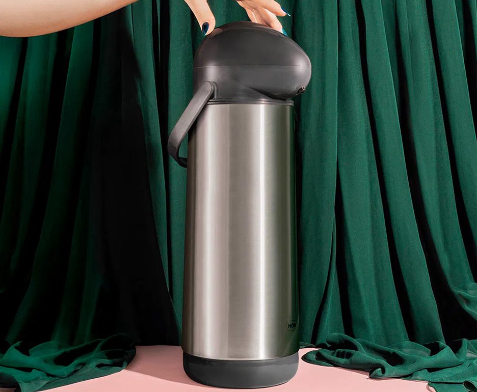 Garrafa Térmica Gt Inox De Pressão Nobile 1,9 Litros Mor