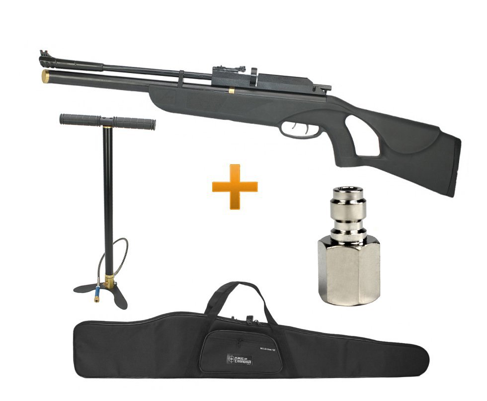 Carabina De Pressão Pcp Fiora P-10 10 Tiros 5,5mm + Bomba Hand Pump + Capa