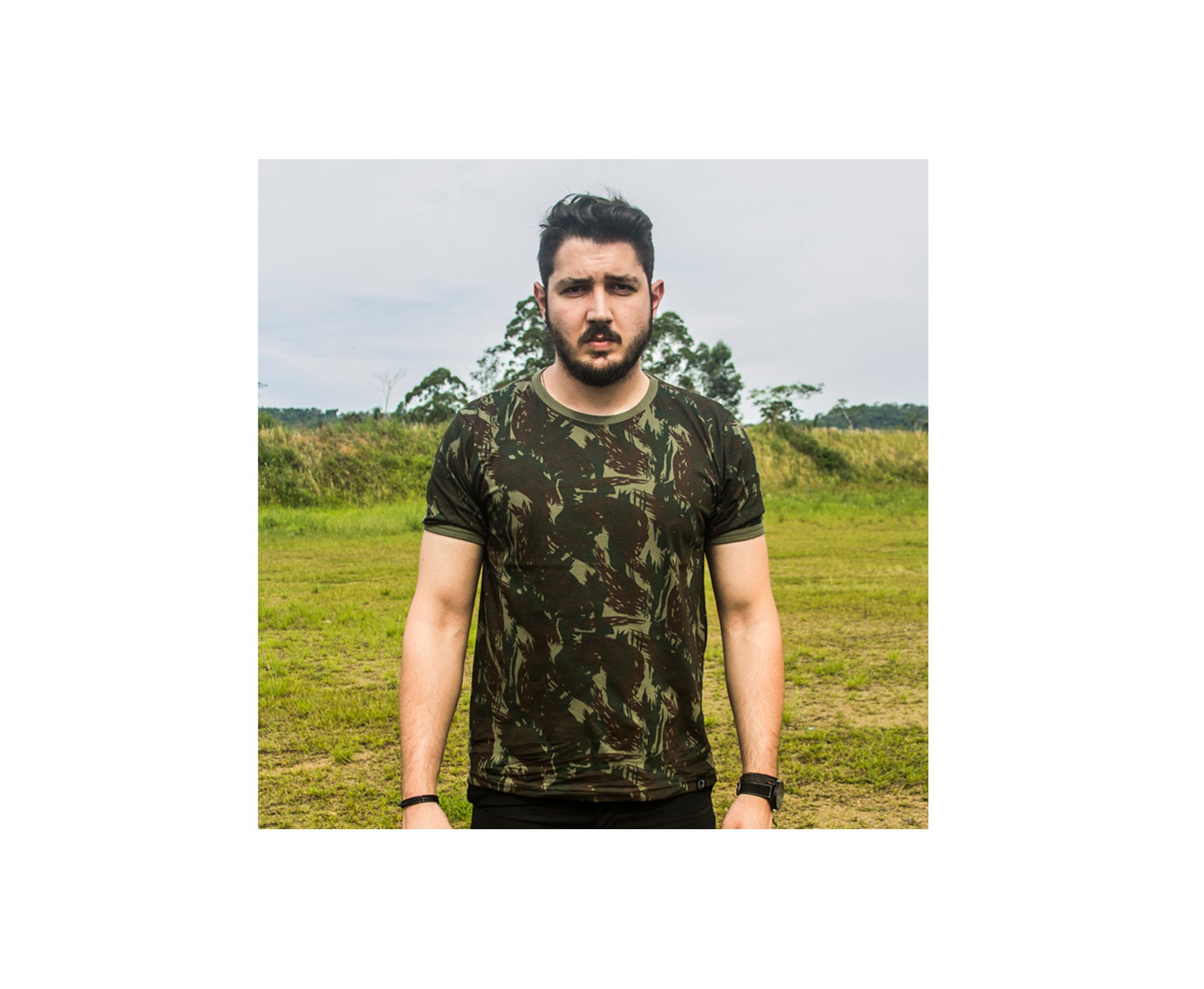 Camiseta Camuflada Masculina Bravo Eb Cmf  - G