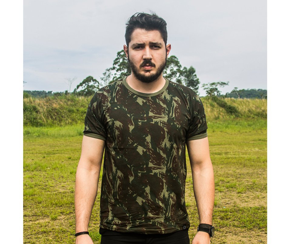 Camiseta Camuflada Masculina Bravo Eb Cmf  - G