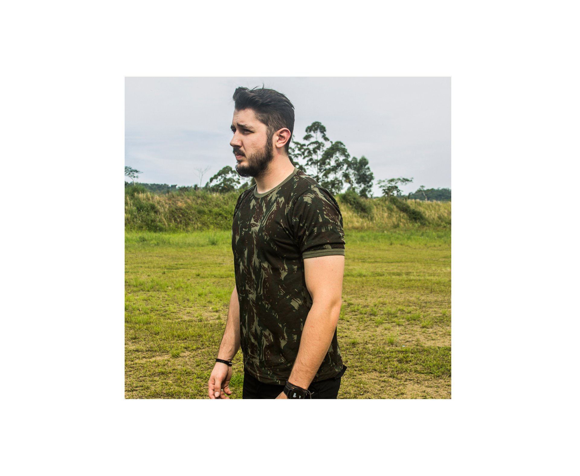 Camiseta Camuflada Masculina Bravo Eb Cmf  - G
