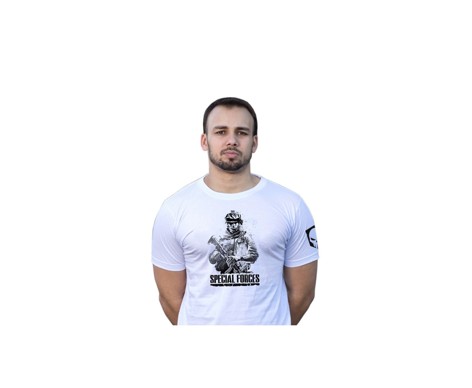 Camiseta Estampada Special Forces 21-branca - Bravo - P
