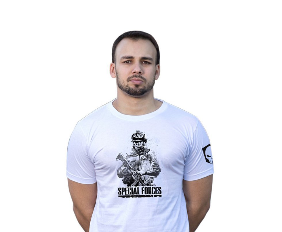 Camiseta Estampada Special Forces 21-branca - Bravo